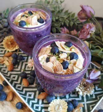 Overnight oats con arándanos