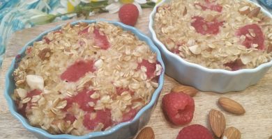 Avena horneada con frambuesa