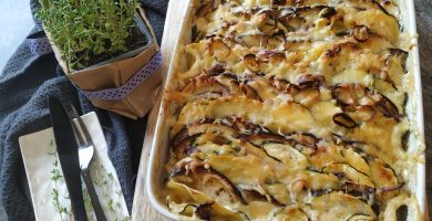 Gratinado vegetariano de verduras de verano