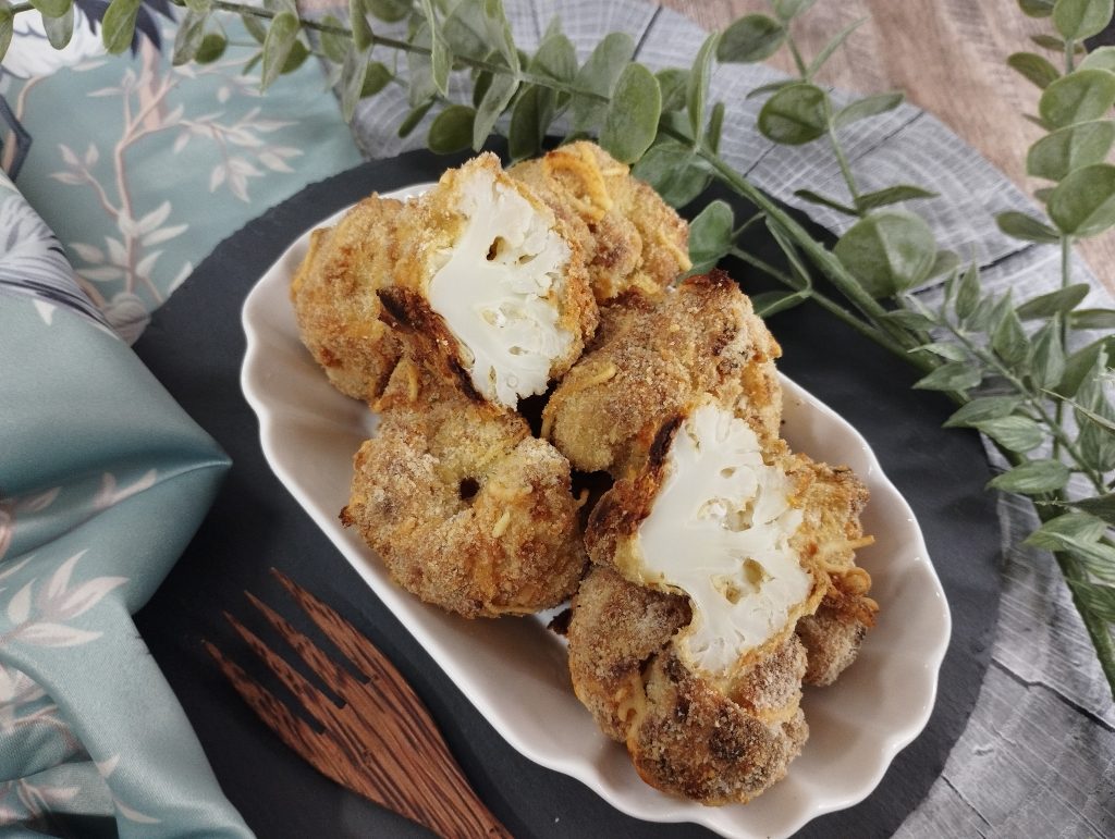 Nuggets de coliflor vegetarianos