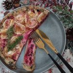 Quiche de remolacha y rulo de cabra vegetariano