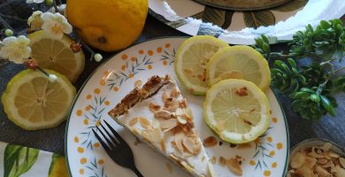 Tarta vegana de limón sin azúcar y sin gluten